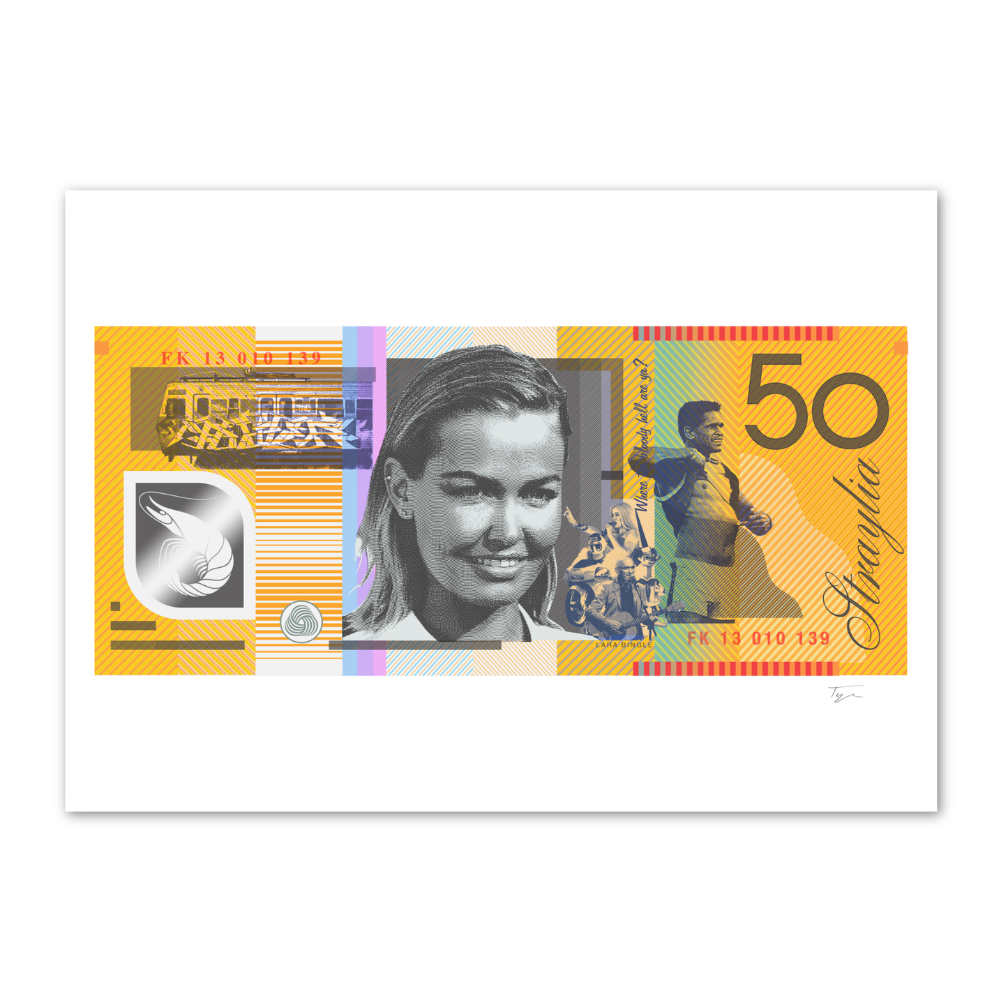 Straya Cash - 50 Bucks - Lara Bingle - By Aaron Tyler