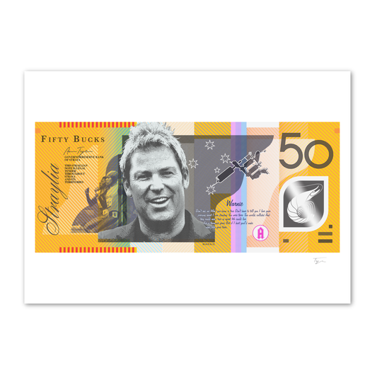 Straya Cash - 50 Bucks - Shane Warne - By Aaron Tyler