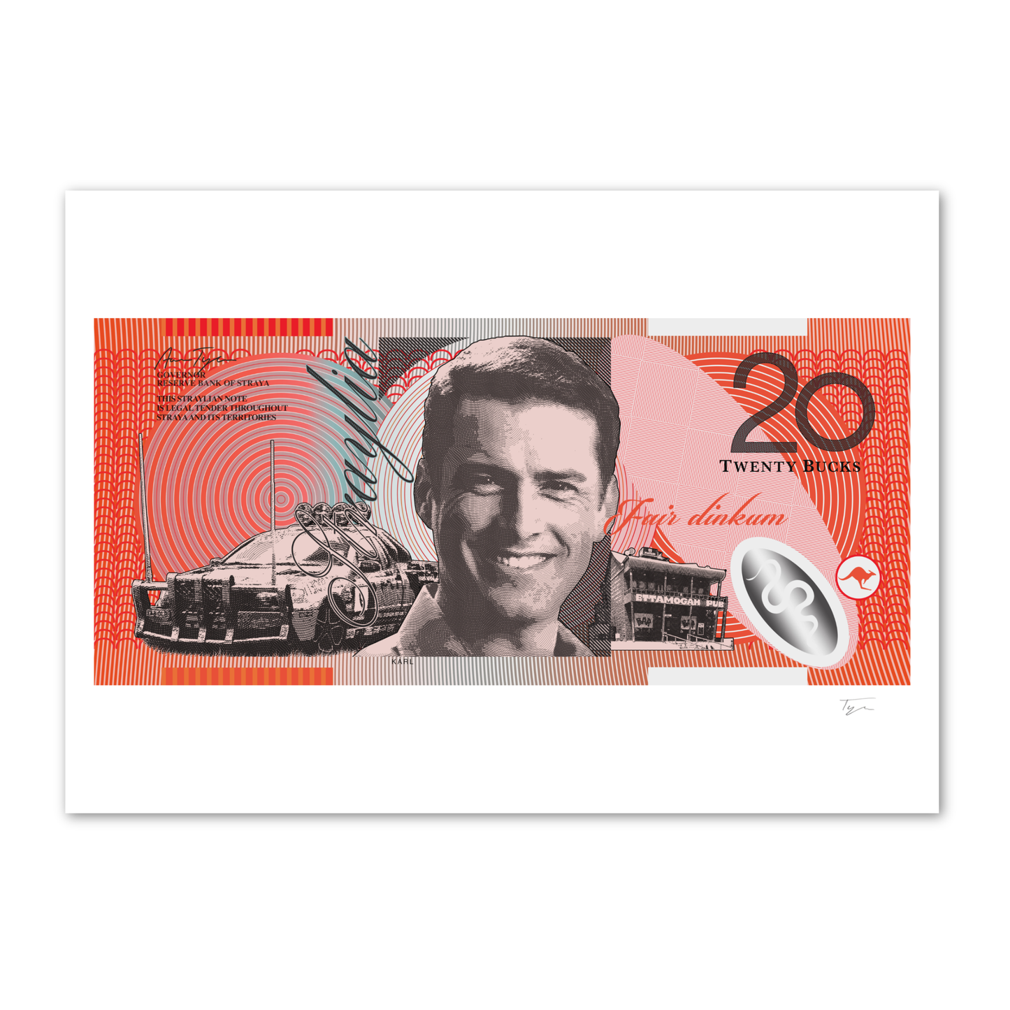 Straya Cash - 20 Bucks - Karl - By Aaron Tyler